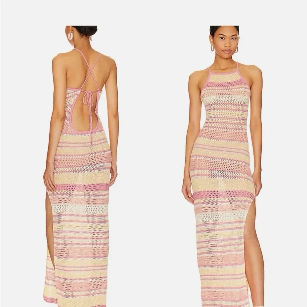 L Space Hanna Montazamie Kaye Crochet Long Swimsuit Coverup Maxi Size Medium